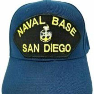 Naval Base San Diego Mens Baseball Cap Hat Blue Embroidered Patch